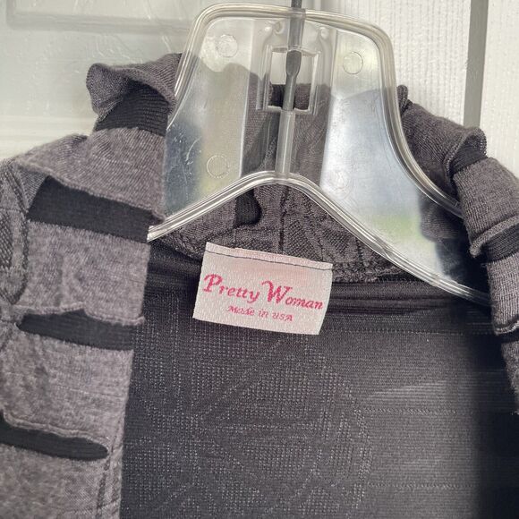 Women Sweater Draped Cardigan Large Gray Long Sleeve - Picture 4 of 16